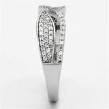 TS108 - Rhodium 925 Sterling Silver Ring with AAA Grade CZ in Clear - Alamode - Flyclothing LLC