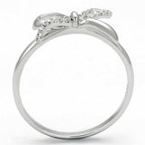 TS109 - Rhodium 925 Sterling Silver Ring with AAA Grade CZ in Clear - Alamode - Flyclothing LLC