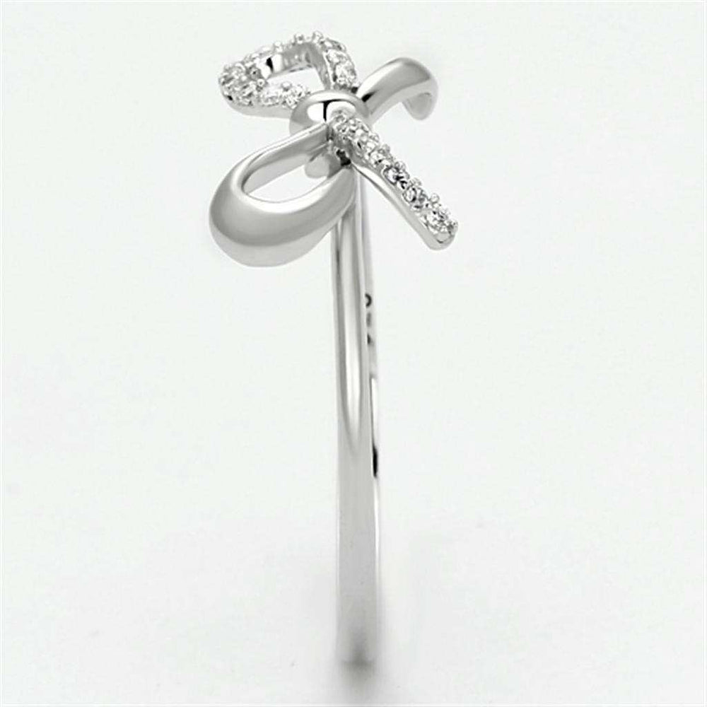 TS109 - Rhodium 925 Sterling Silver Ring with AAA Grade CZ in Clear - Alamode - Flyclothing LLC