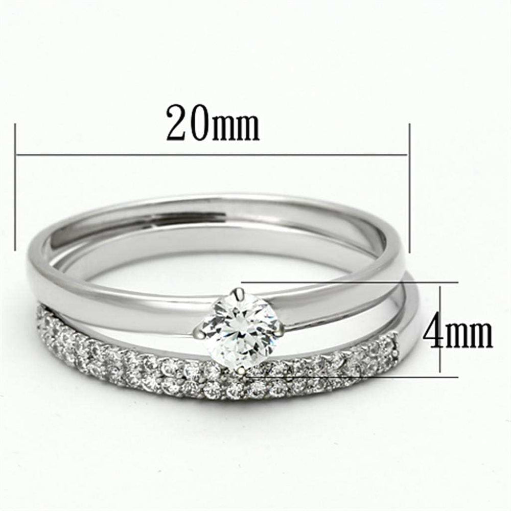 TS110 - Rhodium 925 Sterling Silver Ring with AAA Grade CZ in Clear - Alamode - Flyclothing LLC