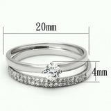 TS110 - Rhodium 925 Sterling Silver Ring with AAA Grade CZ in Clear - Alamode - Flyclothing LLC