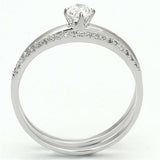 TS110 - Rhodium 925 Sterling Silver Ring with AAA Grade CZ in Clear - Alamode - Flyclothing LLC