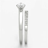 TS110 - Rhodium 925 Sterling Silver Ring with AAA Grade CZ in Clear - Alamode - Flyclothing LLC