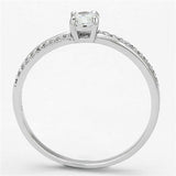 TS112 - Rhodium 925 Sterling Silver Ring with AAA Grade CZ in Clear - Alamode - Flyclothing LLC