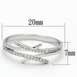 TS113 - Rhodium 925 Sterling Silver Ring with AAA Grade CZ in Clear - Alamode - Flyclothing LLC