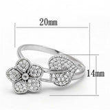 TS114 - Rhodium 925 Sterling Silver Ring with AAA Grade CZ in Clear - Alamode - Flyclothing LLC