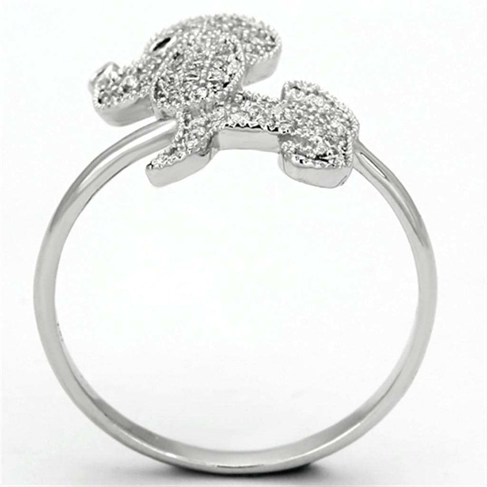 TS115 - Rhodium 925 Sterling Silver Ring with AAA Grade CZ in Black Diamond - Alamode - Flyclothing LLC