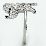 TS115 - Rhodium 925 Sterling Silver Ring with AAA Grade CZ in Black Diamond - Alamode - Flyclothing LLC