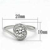 TS116 - Rhodium 925 Sterling Silver Ring with AAA Grade CZ in Clear - Alamode - Flyclothing LLC