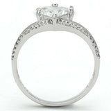 TS118 - Rhodium 925 Sterling Silver Ring with AAA Grade CZ in Clear - Alamode - Flyclothing LLC