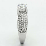 TS119 - Rhodium 925 Sterling Silver Ring with AAA Grade CZ in Clear - Alamode - Flyclothing LLC