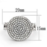 TS121 - Rhodium 925 Sterling Silver Ring with AAA Grade CZ in Clear - Alamode - Flyclothing LLC