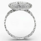 TS121 - Rhodium 925 Sterling Silver Ring with AAA Grade CZ in Clear - Alamode - Flyclothing LLC