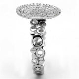 TS121 - Rhodium 925 Sterling Silver Ring with AAA Grade CZ in Clear - Alamode - Flyclothing LLC
