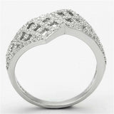 TS122 - Rhodium 925 Sterling Silver Ring with AAA Grade CZ in Clear - Alamode - Flyclothing LLC