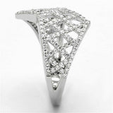 TS122 - Rhodium 925 Sterling Silver Ring with AAA Grade CZ in Clear - Alamode - Flyclothing LLC