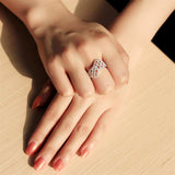 TS122 - Rhodium 925 Sterling Silver Ring with AAA Grade CZ in Clear - Alamode - Flyclothing LLC