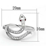 TS123 - Rhodium 925 Sterling Silver Ring with AAA Grade CZ in Ruby - Alamode - Flyclothing LLC