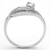 TS123 - Rhodium 925 Sterling Silver Ring with AAA Grade CZ in Ruby - Alamode - Flyclothing LLC