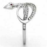 TS123 - Rhodium 925 Sterling Silver Ring with AAA Grade CZ in Ruby - Alamode - Flyclothing LLC