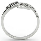 TS125 - Rhodium 925 Sterling Silver Ring with AAA Grade CZ in Black Diamond - Alamode - Flyclothing LLC