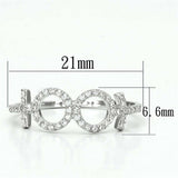 TS129 - Rhodium 925 Sterling Silver Ring with AAA Grade CZ in Clear - Alamode - Flyclothing LLC