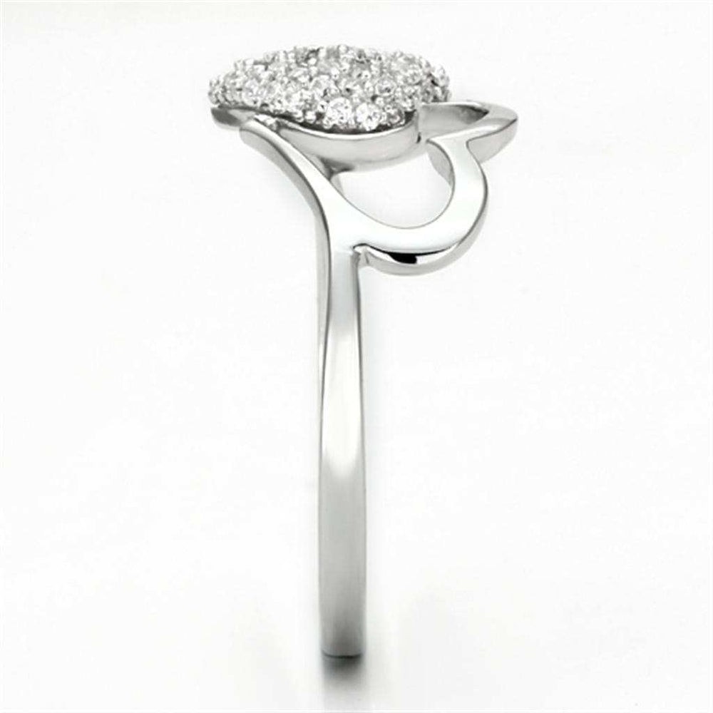 TS130 - Rhodium 925 Sterling Silver Ring with AAA Grade CZ in Clear - Alamode - Flyclothing LLC