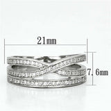 TS131 - Rhodium 925 Sterling Silver Ring with AAA Grade CZ in Clear - Alamode - Flyclothing LLC