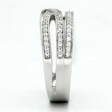 TS131 - Rhodium 925 Sterling Silver Ring with AAA Grade CZ in Clear - Alamode - Flyclothing LLC
