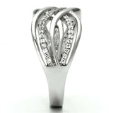 TS132 - Rhodium 925 Sterling Silver Ring with AAA Grade CZ in Clear - Alamode - Flyclothing LLC