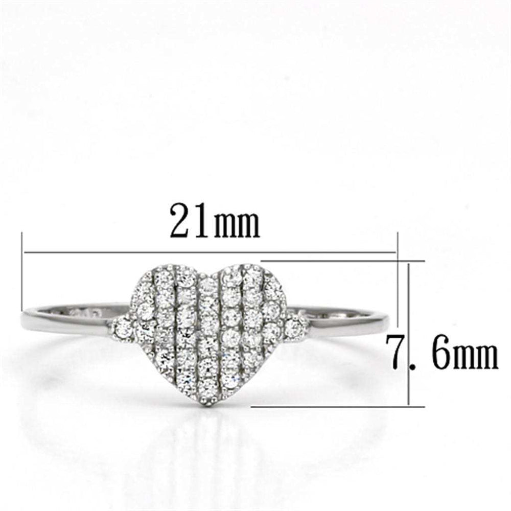 TS133 - Rhodium 925 Sterling Silver Ring with AAA Grade CZ in Clear - Alamode - Flyclothing LLC