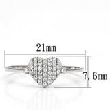 TS133 - Rhodium 925 Sterling Silver Ring with AAA Grade CZ in Clear - Alamode - Flyclothing LLC