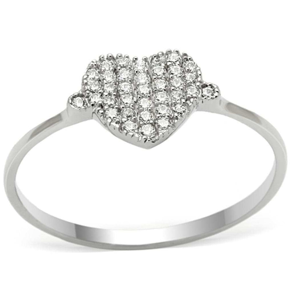 TS133 - Rhodium 925 Sterling Silver Ring with AAA Grade CZ in Clear - Alamode - Flyclothing LLC
