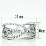 TS134 - Rhodium 925 Sterling Silver Ring with AAA Grade CZ in Clear - Alamode - Flyclothing LLC