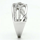 TS134 - Rhodium 925 Sterling Silver Ring with AAA Grade CZ in Clear - Alamode - Flyclothing LLC
