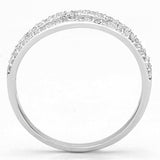 TS135 - Rhodium 925 Sterling Silver Ring with AAA Grade CZ in Clear - Alamode - Flyclothing LLC