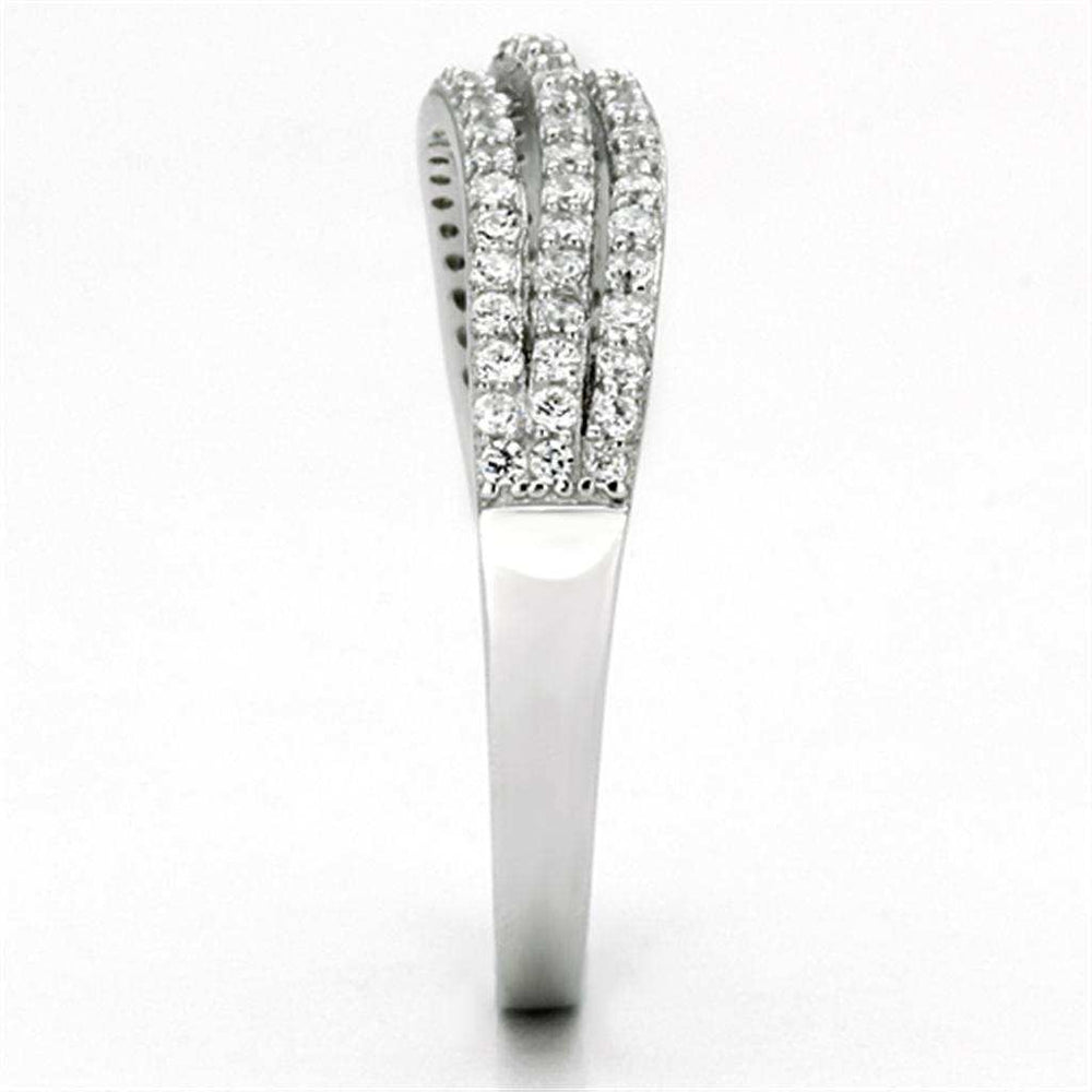 TS135 - Rhodium 925 Sterling Silver Ring with AAA Grade CZ in Clear - Alamode - Flyclothing LLC