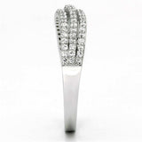 TS135 - Rhodium 925 Sterling Silver Ring with AAA Grade CZ in Clear - Alamode - Flyclothing LLC