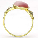 TS136 - Gold 925 Sterling Silver Ring with Synthetic Cat Eye in Rose - Alamode - Flyclothing LLC
