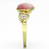 TS136 - Gold 925 Sterling Silver Ring with Synthetic Cat Eye in Rose - Alamode - Flyclothing LLC