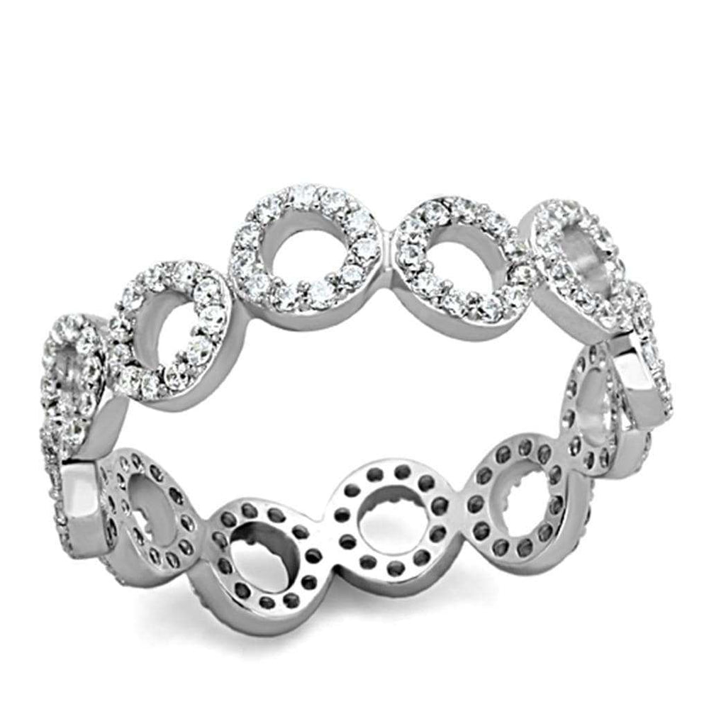 TS139 - Rhodium 925 Sterling Silver Ring with AAA Grade CZ in Clear - Alamode - Flyclothing LLC