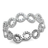 TS139 - Rhodium 925 Sterling Silver Ring with AAA Grade CZ in Clear - Alamode - Flyclothing LLC