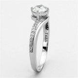 TS141 - Rhodium 925 Sterling Silver Ring with AAA Grade CZ in Clear - Alamode - Flyclothing LLC