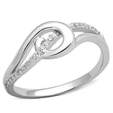 TS142 - Rhodium 925 Sterling Silver Ring with AAA Grade CZ in Clear - Alamode - Flyclothing LLC