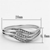 TS143 - Rhodium 925 Sterling Silver Ring with AAA Grade CZ in Clear - Alamode - Flyclothing LLC