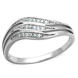 TS143 - Rhodium 925 Sterling Silver Ring with AAA Grade CZ in Clear - Alamode - Flyclothing LLC