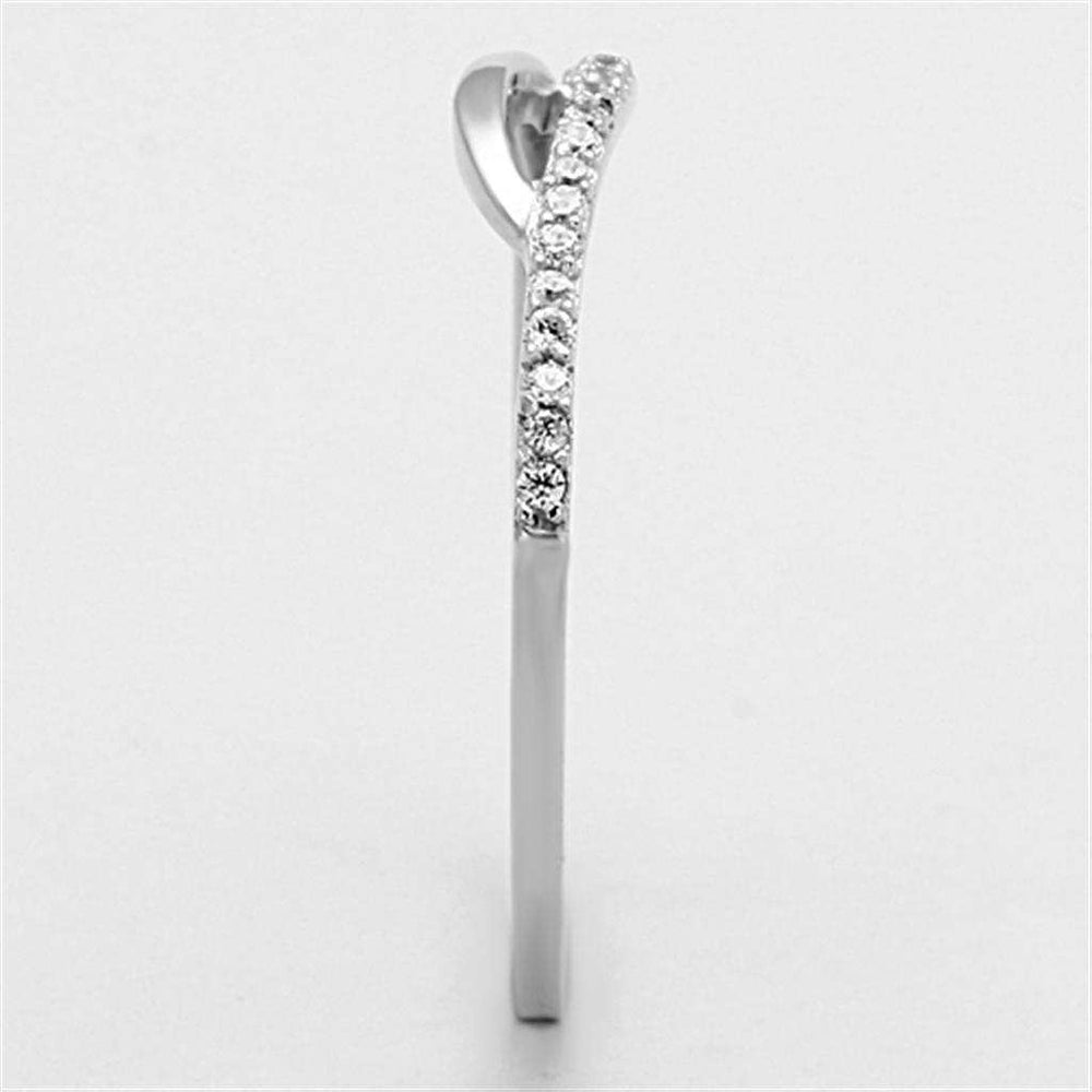 TS145 - Rhodium 925 Sterling Silver Ring with AAA Grade CZ in Clear - Alamode - Flyclothing LLC
