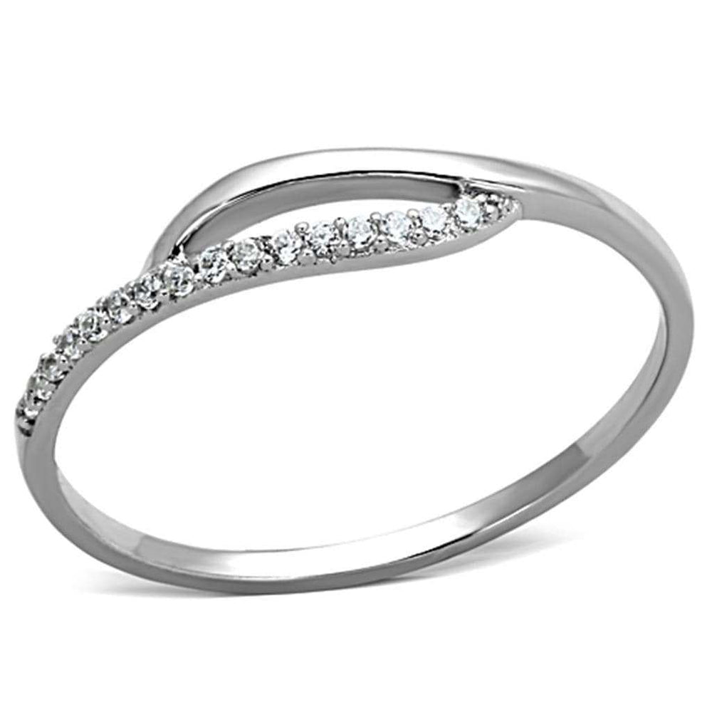 TS145 - Rhodium 925 Sterling Silver Ring with AAA Grade CZ in Clear - Alamode - Flyclothing LLC