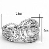 TS147 - Rhodium 925 Sterling Silver Ring with AAA Grade CZ in Clear - Alamode - Flyclothing LLC