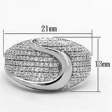 TS148 - Rhodium 925 Sterling Silver Ring with AAA Grade CZ in Clear - Alamode - Flyclothing LLC